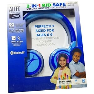 Altec 30hr playtime Blue Kids 6-9 wireless/wired headphones!